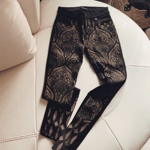 COPY - 7 for all mankind black embroided jeans 24